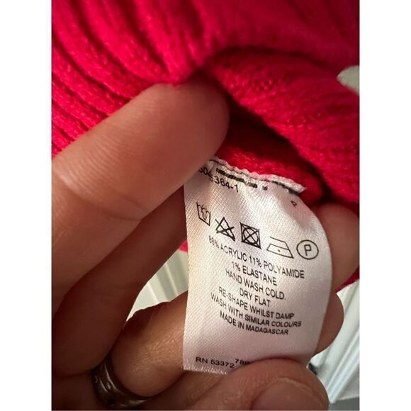 French connection bright red/pink turtleneck sweater XS - Picture 3 of 4